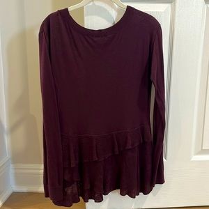 Chelsea28 size S lightweight ruffle back plum sweater from Nordstrom’s